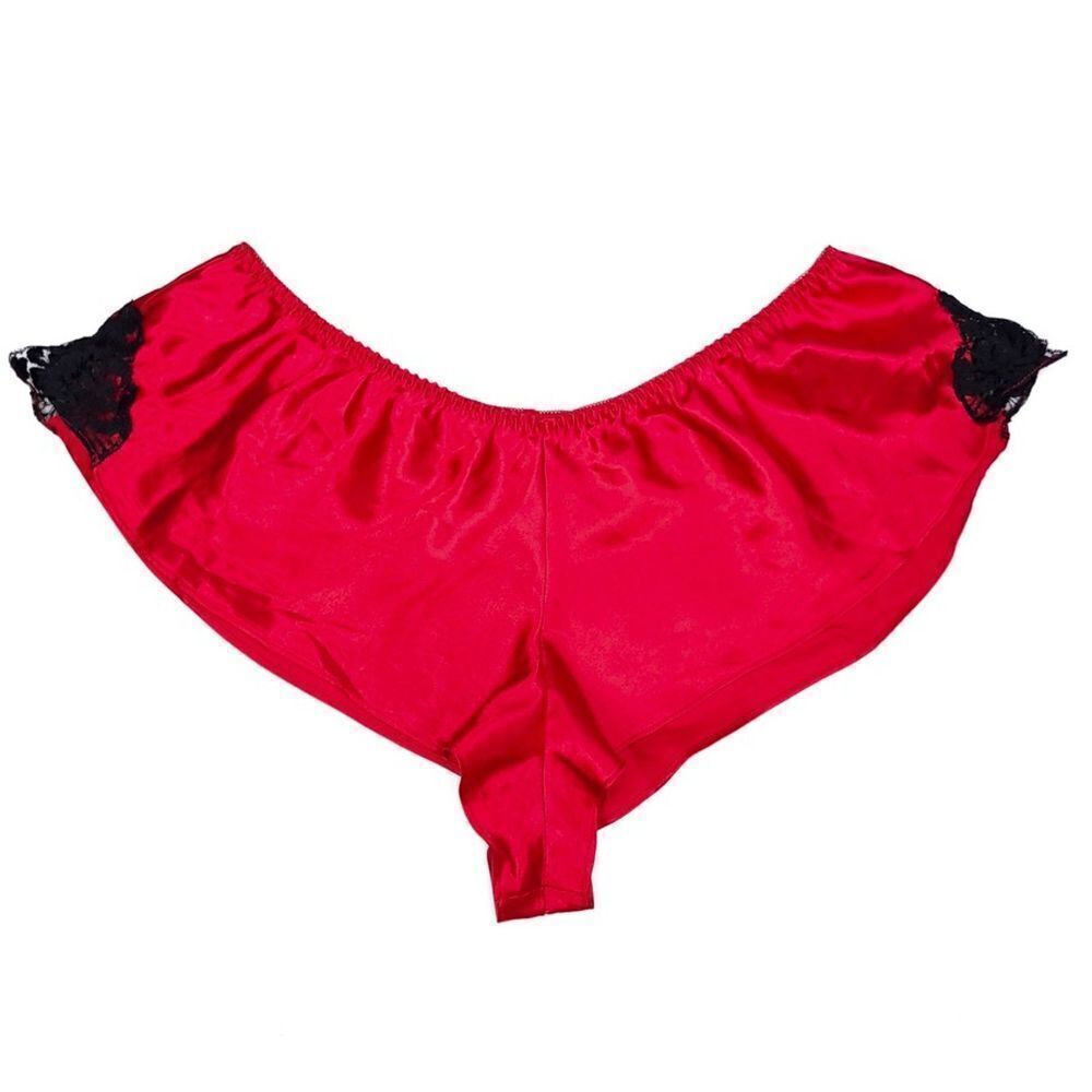 NEW Torrid Red Satin Lingerie Shorts Black Lace Plus Size 1X